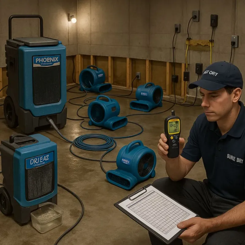 Structural Drying and Dehumidification process in Mariemont, OH